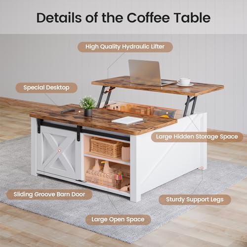 31.5" Lift Top Coffee Table with Storage L828