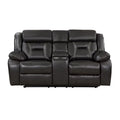 Dark Gray Faux Leather Power Double Reclining Loveseat O491668