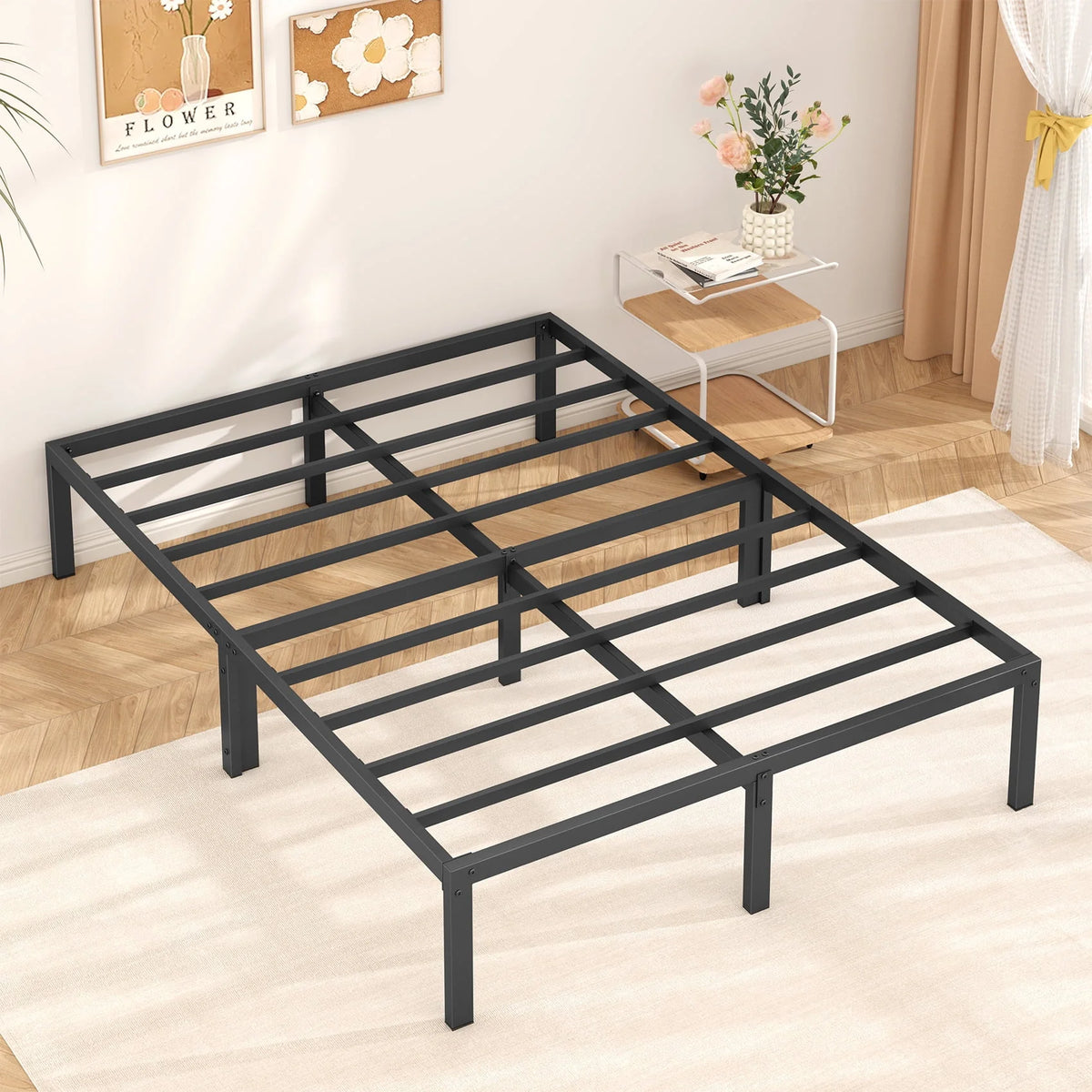 Queen Size Black Metal Platform Bed Frame K202195