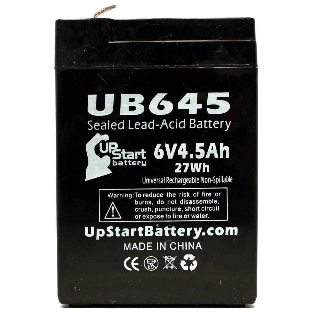 6V 4.5Ah Sealed Lead Acid Battery 4x Pack with Terminal Adapters W25329