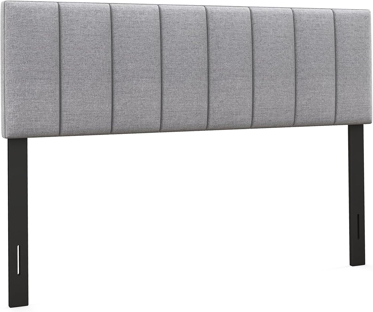 Linen Upholstered Button Tufted Headboard with Solid Wood Legs S240381