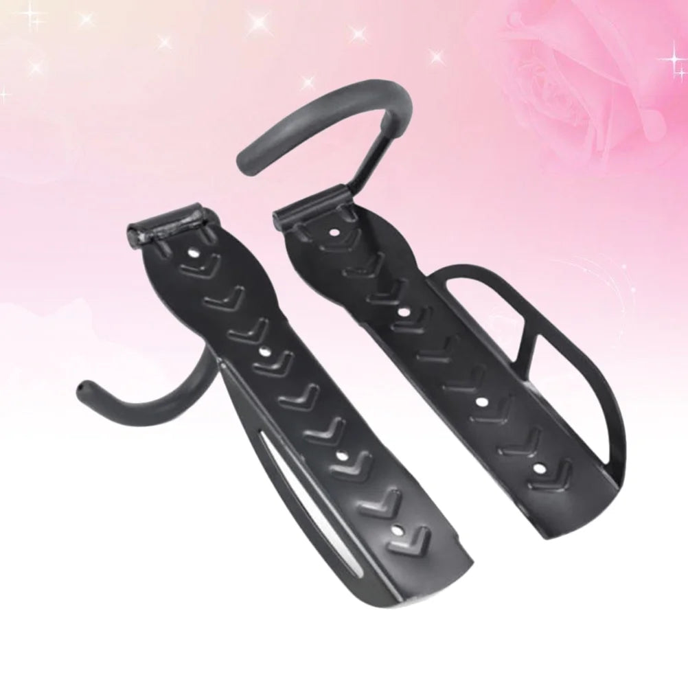 2pcs Black Heavy Duty Bike Wall Mounted Hooks I36461