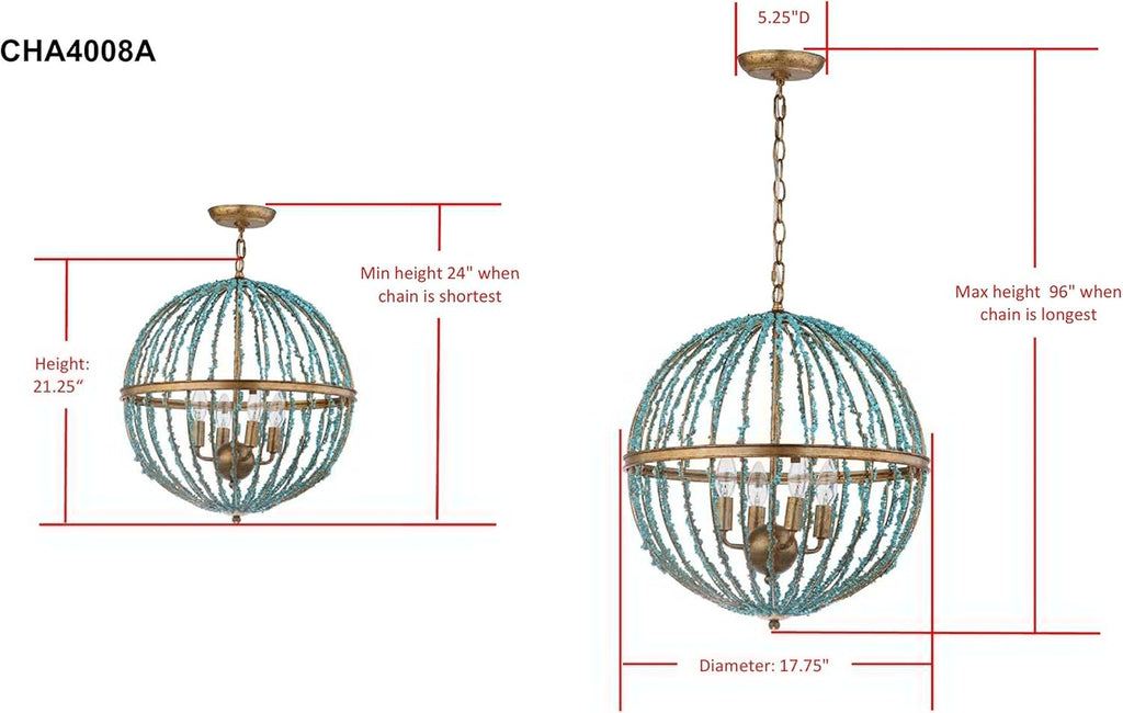 Blue Cage Chandelier T406199