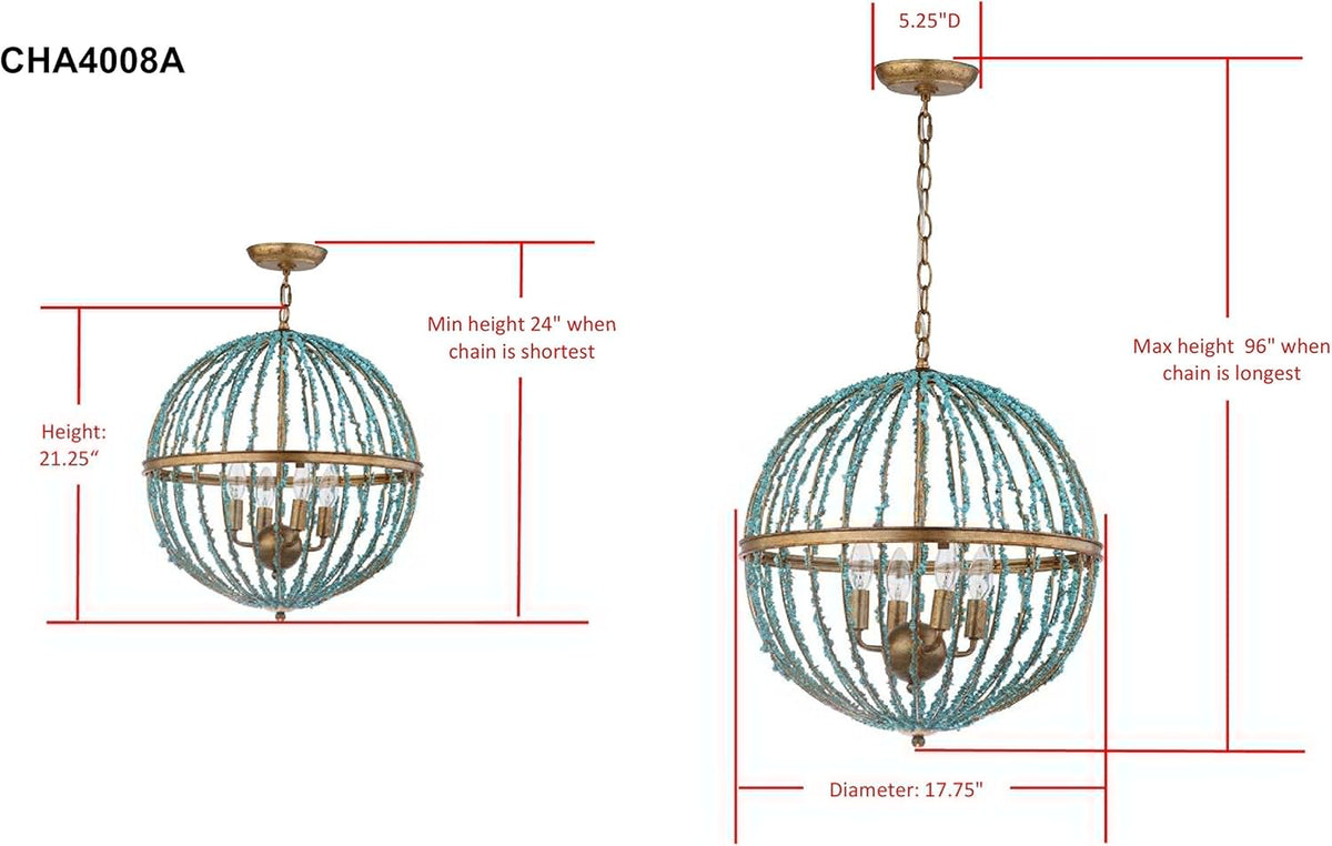 Blue Cage Chandelier T406199