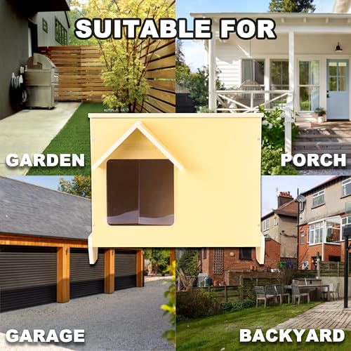 Outdoor Cat Houses Wooden Stray Cat Shelter with Escape Door X447581