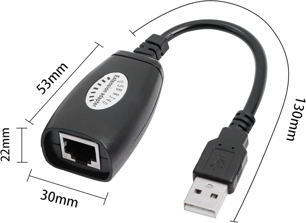 USB 2.0 Ethernet Adapter RJ45 Connector up to 165ft X3205