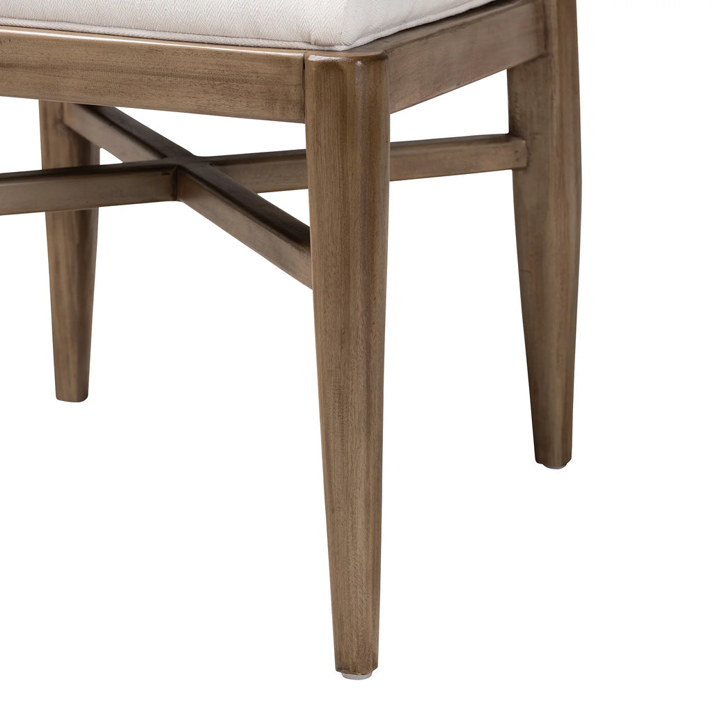 Walnut Brown Mahogany Wood and Rattan Dining Chair E55720