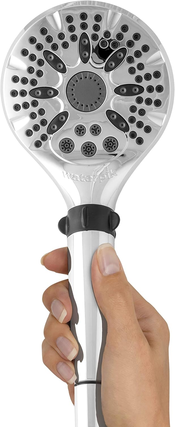 Chrome Hand Held Shower Head with 5-Foot Shower Hose, 5 Spray Modes, Pack of 2 T7573