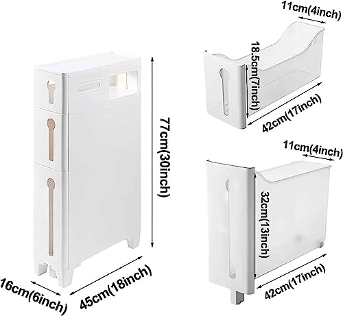 Freestanding Utility Storage Cabinet with Narrow Plastic Drawers H63588