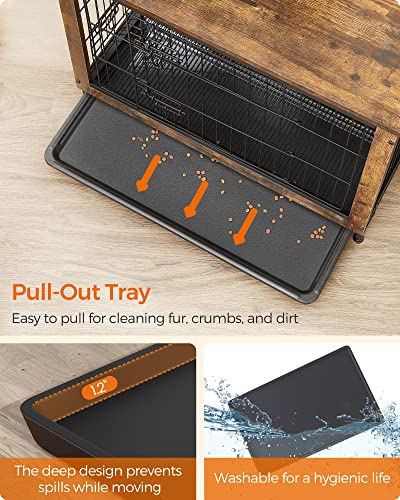 38.6" Heavy-Duty Dog Crate Furniture with Removable Tray I440973
