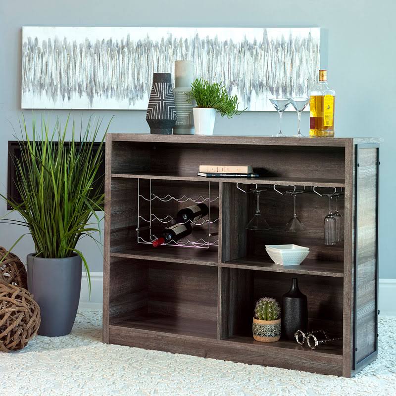 Aged Oak 5-Shelf Bar Unit C30629