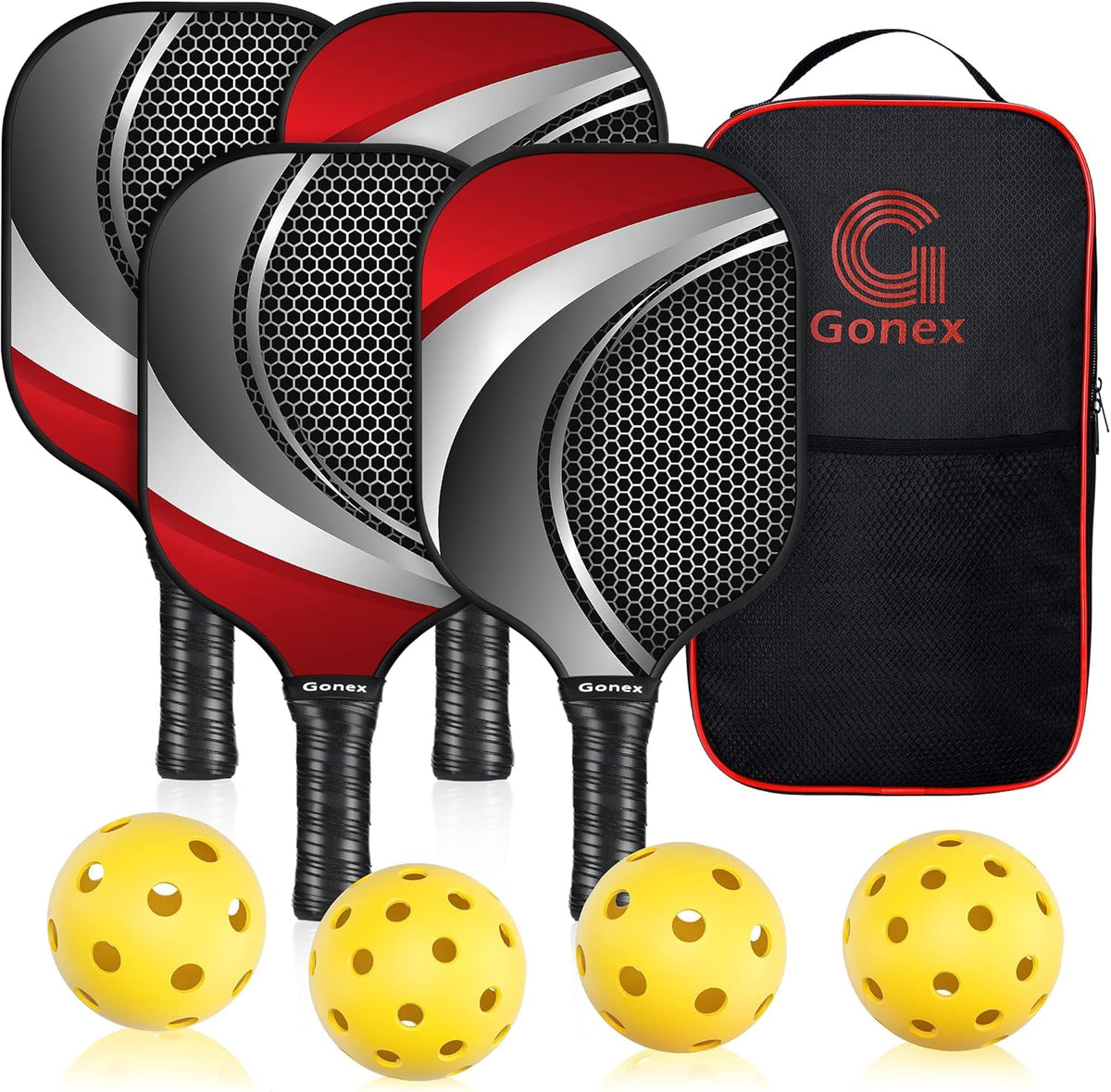 Set of 2 Graphite Pickleball Paddles with Carry Bag Y8461