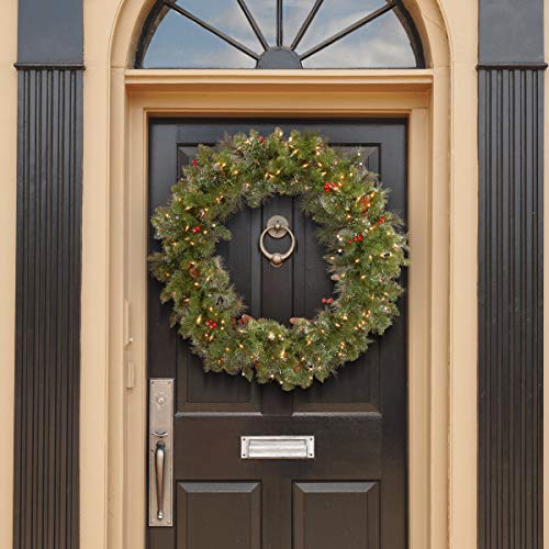 30 in Pre-Lit Artificial Christmas Wreath with 70 Clear Lights V27779