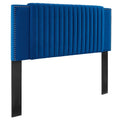 Channel Tufted Performance Velvet Twin Headboard Navy I605579