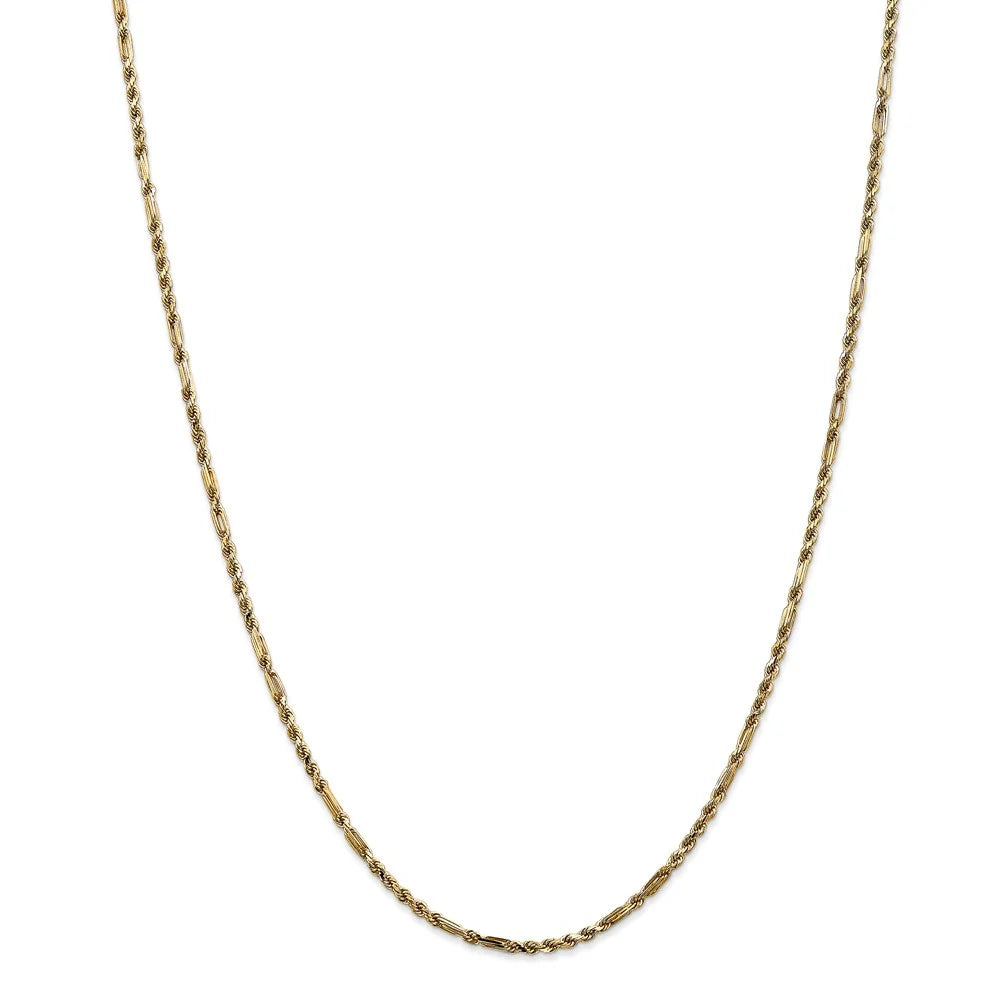 14kt Yellow Gold Diamond Cut Milano Rope Chain 18 inch Lobster Clasp U385