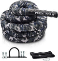 Battle Exercise Training Rope with Camo Protective Cover & Anchor Strap Kit, Poly Dacron 1.5 Inch Diameter 30ft 40ft X9651
