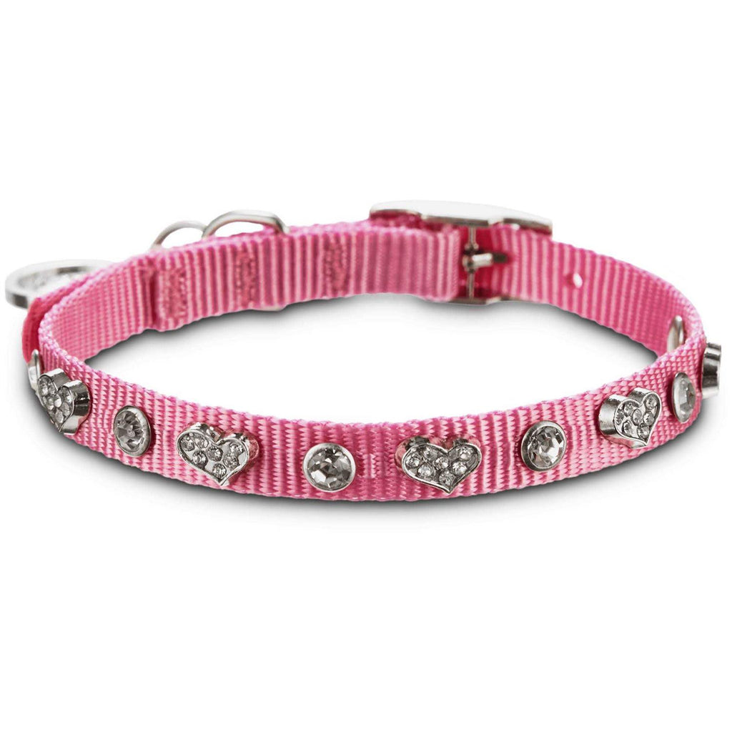 Pink Heart Bling Dog Collar F756135