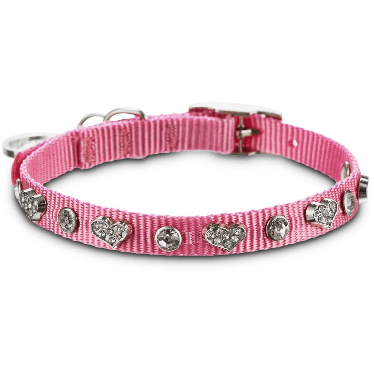 Pink Heart Bling Dog Collar F756135