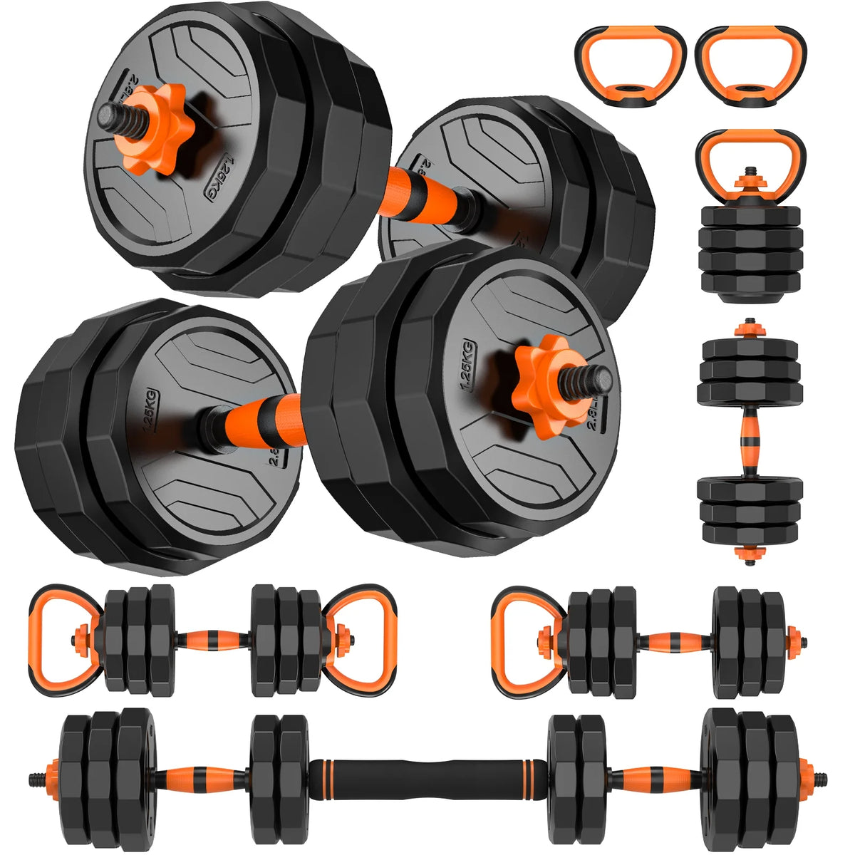 44lb 6-in-1 Adjustable Dumbbells Set with Connector N923