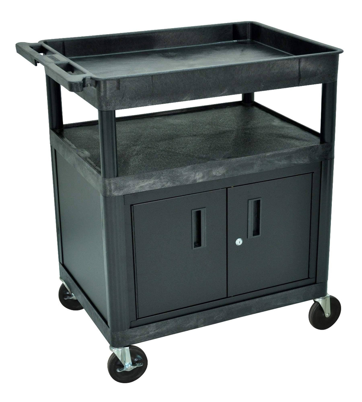 Black 3 Shelf Tub Cart with Cabinet D72066