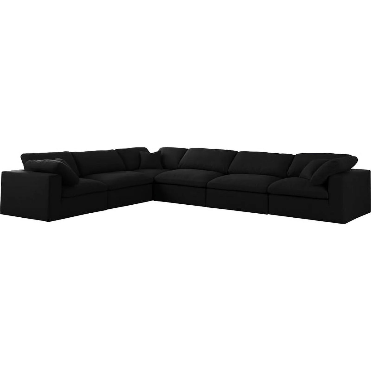 Black Linen Fabric Modular Sectional R847121