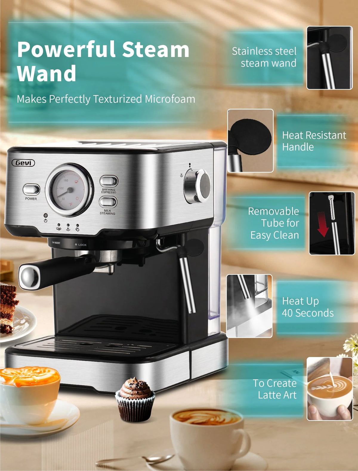 15 Bar Espresso Machine with Steamer M89893