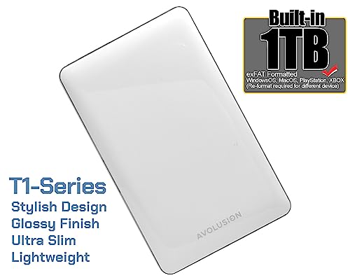 1TB USB 3.0 Portable External Hard Drive (White) E846