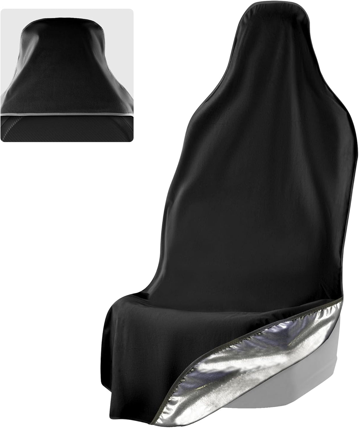 Black Non-Slip Removable Car Seat Cover Pack of 2 S531348