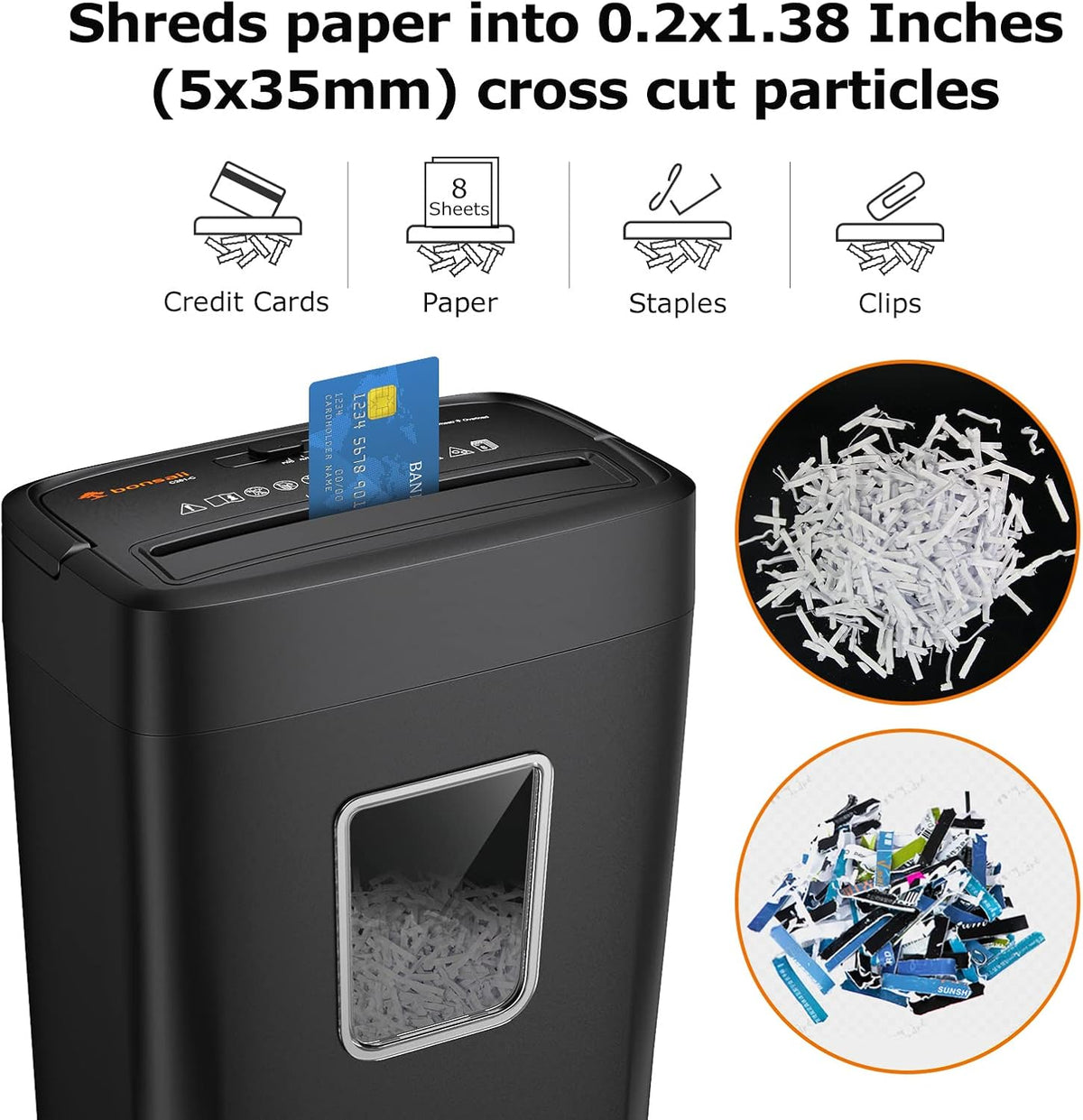 8-Sheet Crosscut Paper Shredder with 4.2 Gallon Wastebasket, Pack of 2 N419165