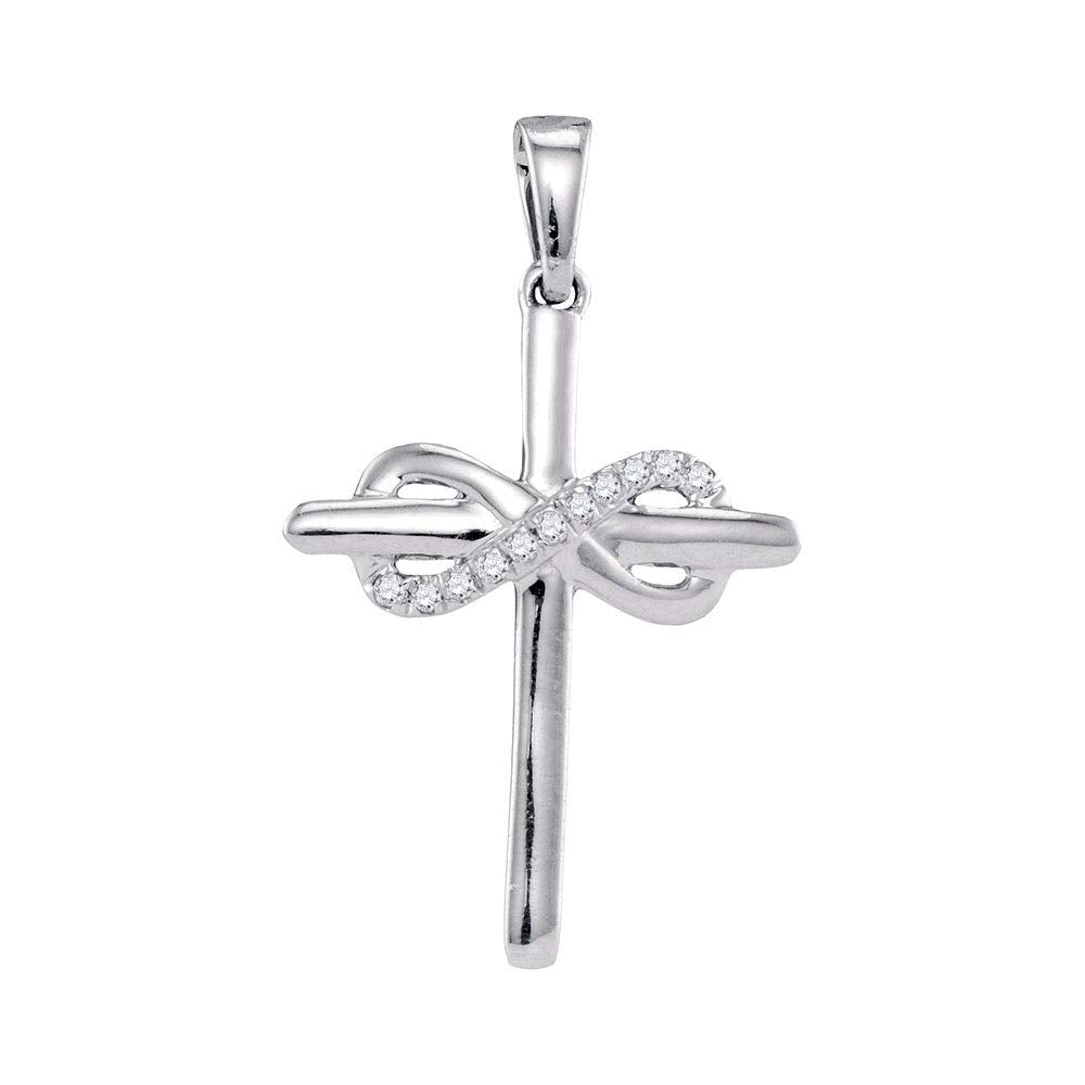 10kt White Gold Diamond Cross Pendant C794