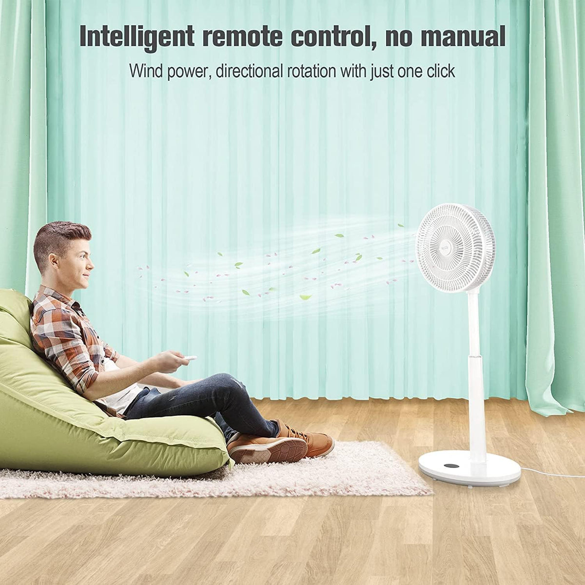 Adjustable Height Oscillating Pedestal Fan with Remote J283458