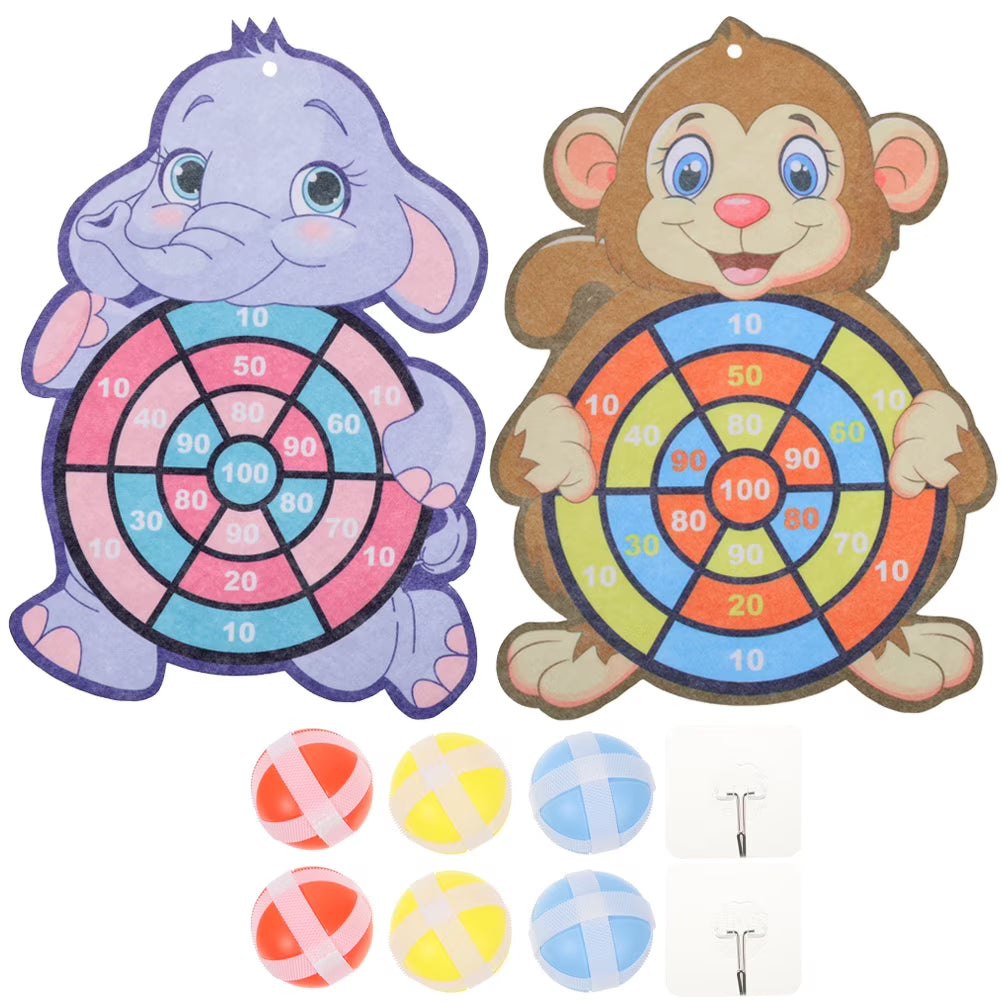 Kids Dart Board Game Sticky Balls Indoor Cartoon G445406
