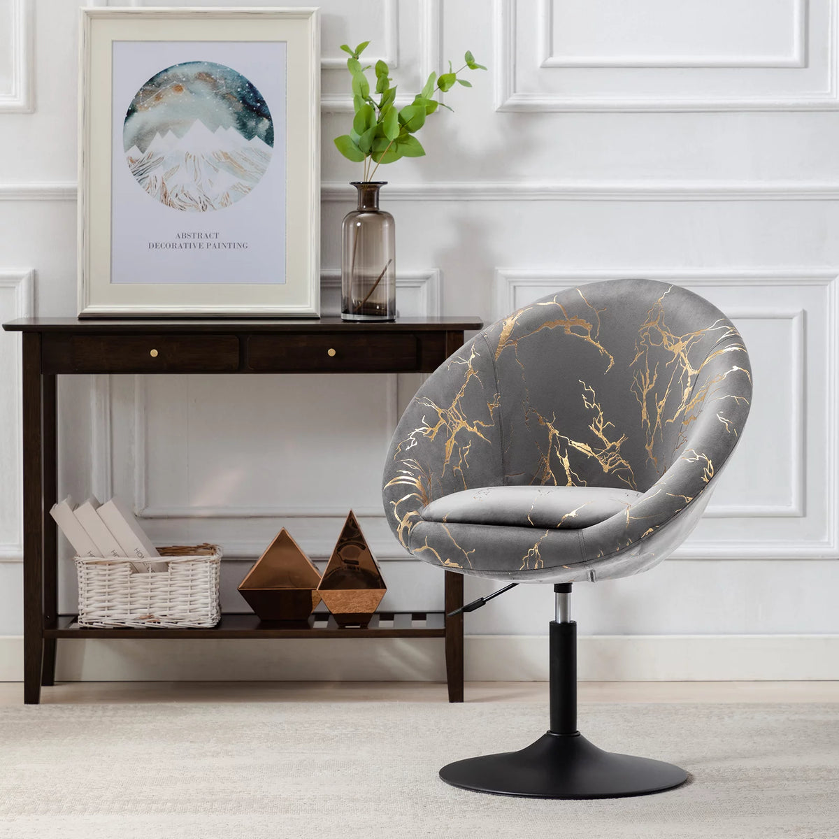 Grey Bronzing Fabric Accent Chair L610