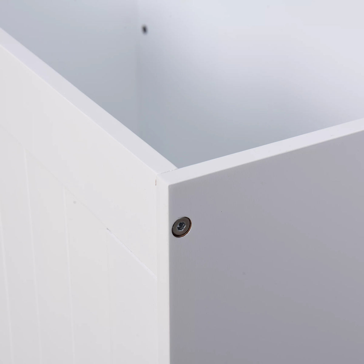 White Lift Top Storage Bench with Safety Hinge K396