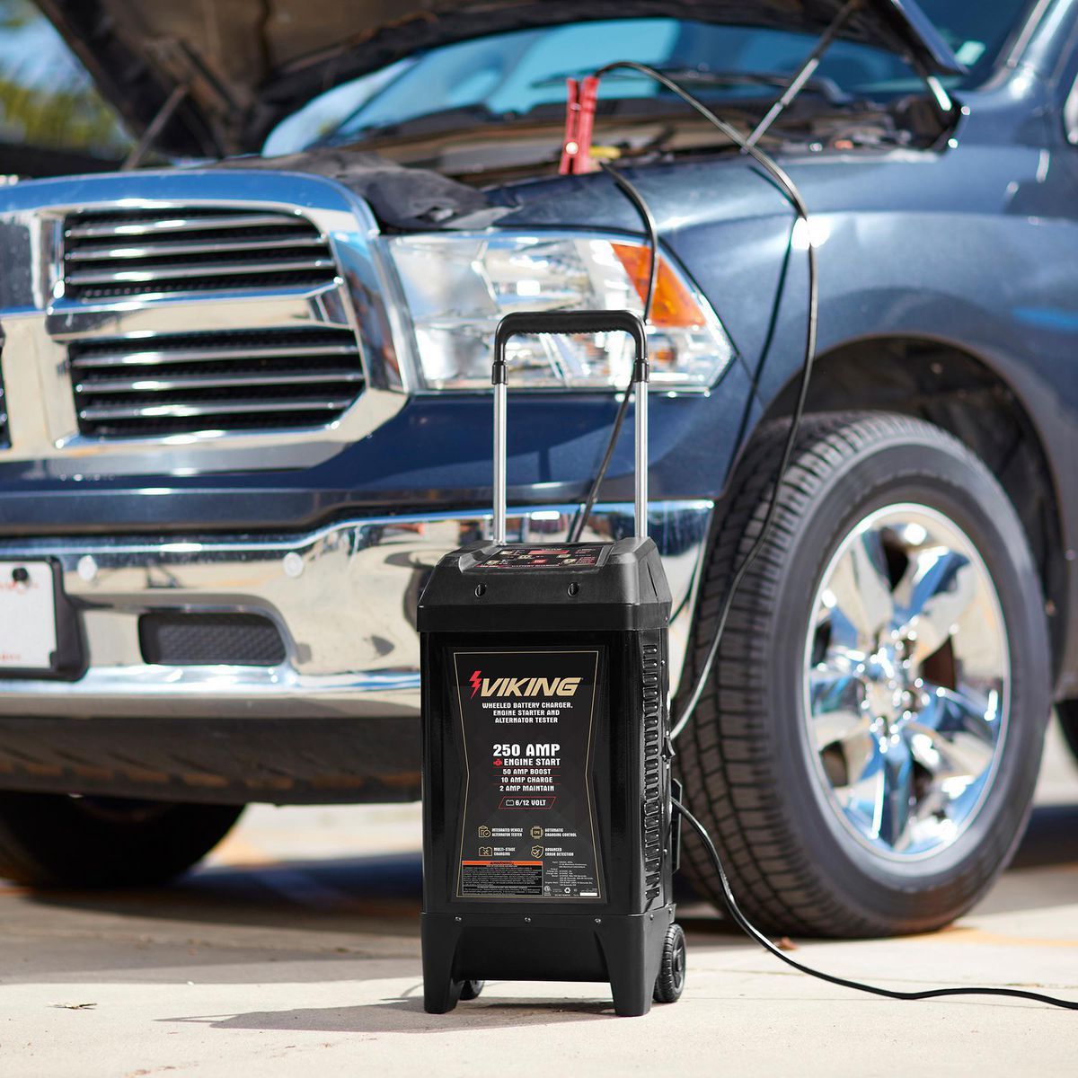6/12V Wheeled Battery Charger, Engine Starter, and Alternator Tester A6340