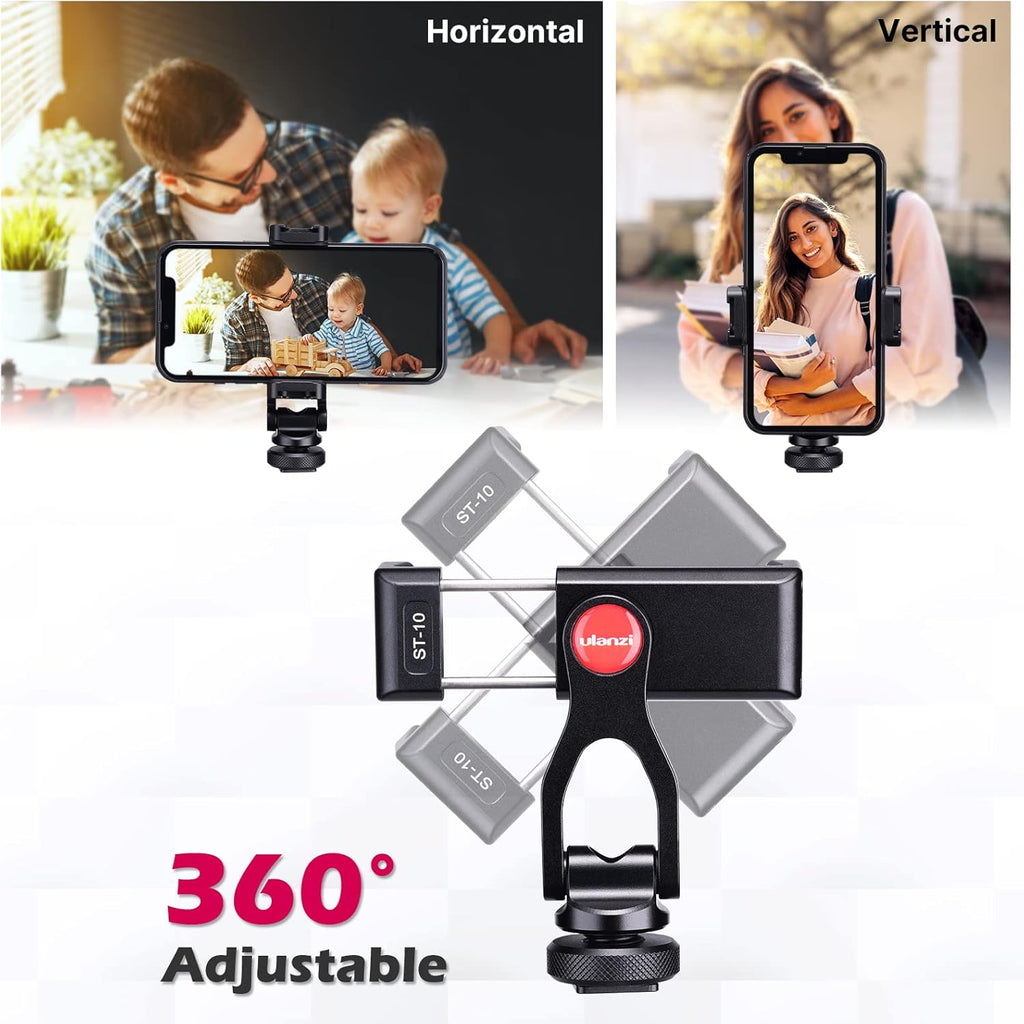 Metal Phone Tripod Mount with 2 Cold Shoe Mount B253249