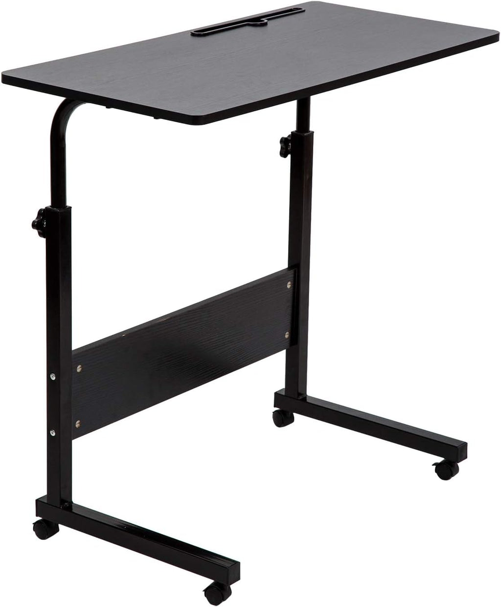 Adjustable Portable Tray Table with Wheels, Red Walnut G8327