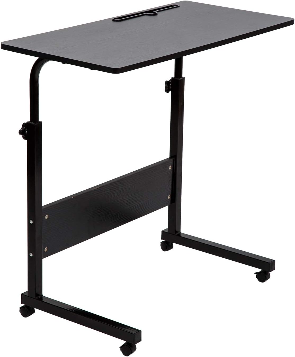 Adjustable Portable Tray Table with Wheels, Red Walnut G8327