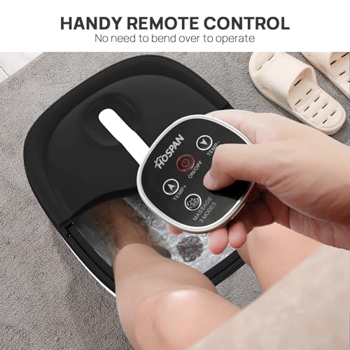 Collapsible Electric Foot Spa with Heat Bubble Remote and 24 Shiatsu Massage Balls K3361