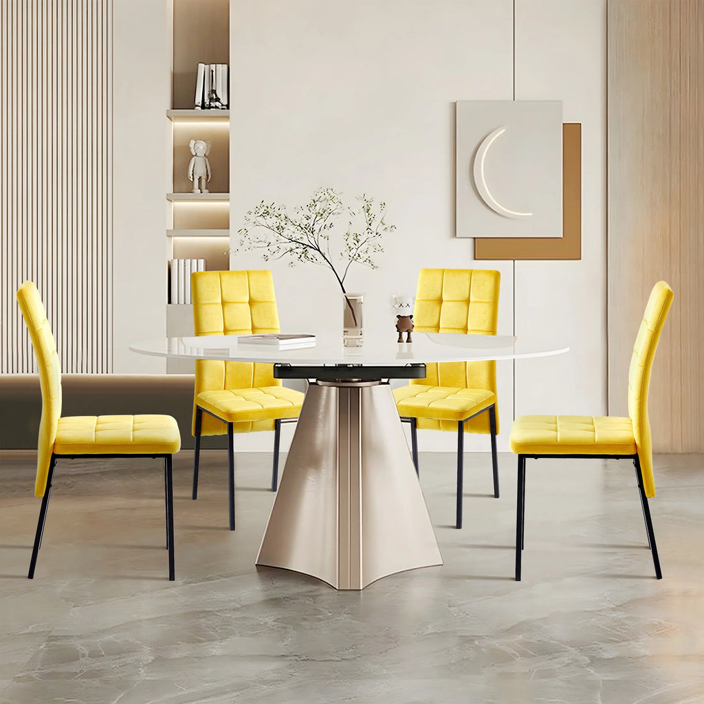 Yellow Velvet Dining Chairs Set Of 4 J550725