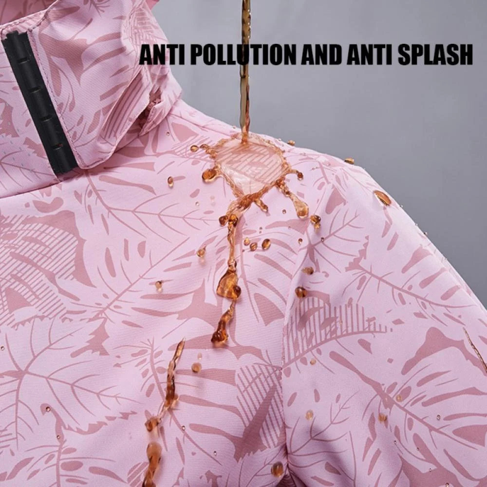 Maple Leaf Print Hooded Windproof Coat K167