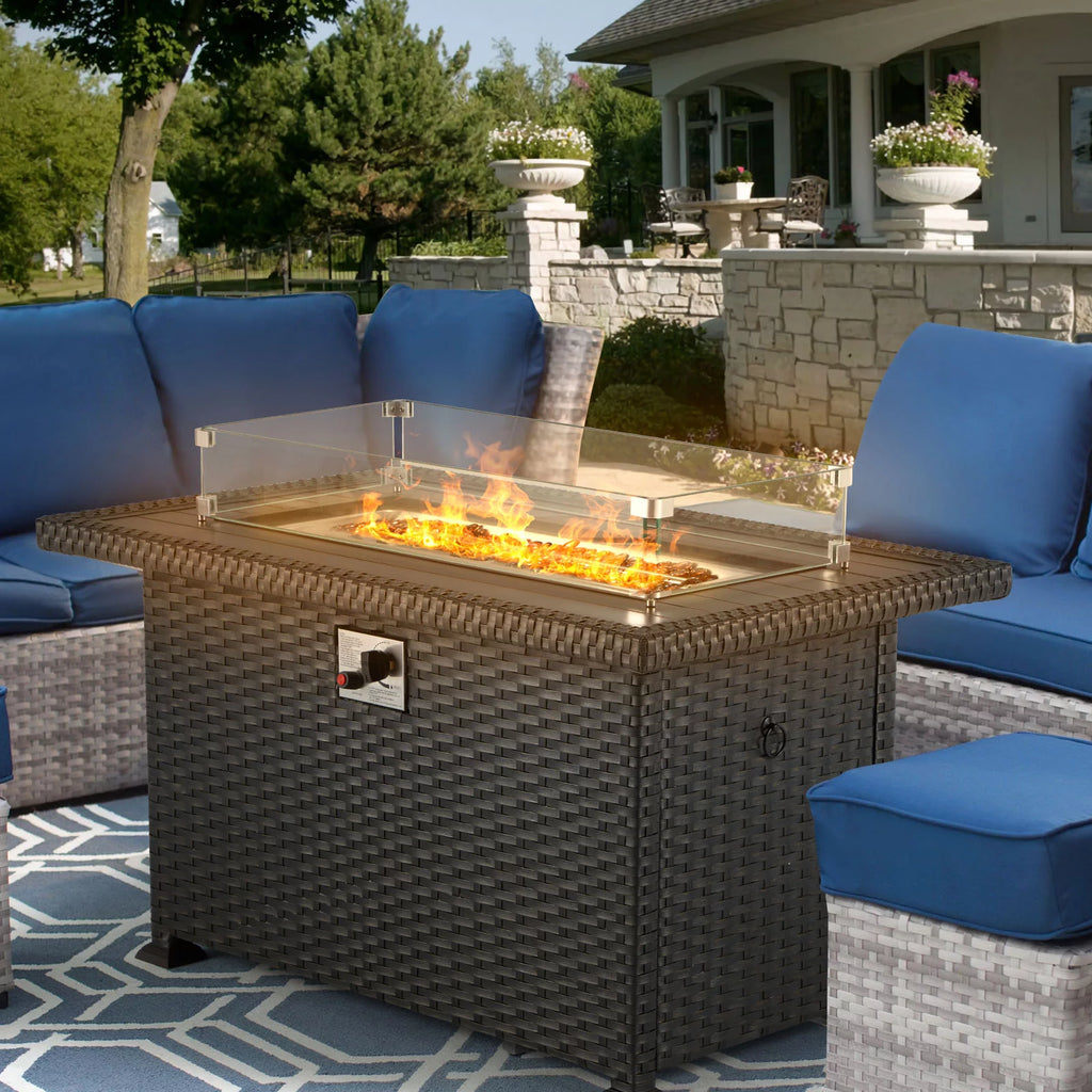 Aluminum Propane Fire Pit Table 44in 50,000 BTU Z87313