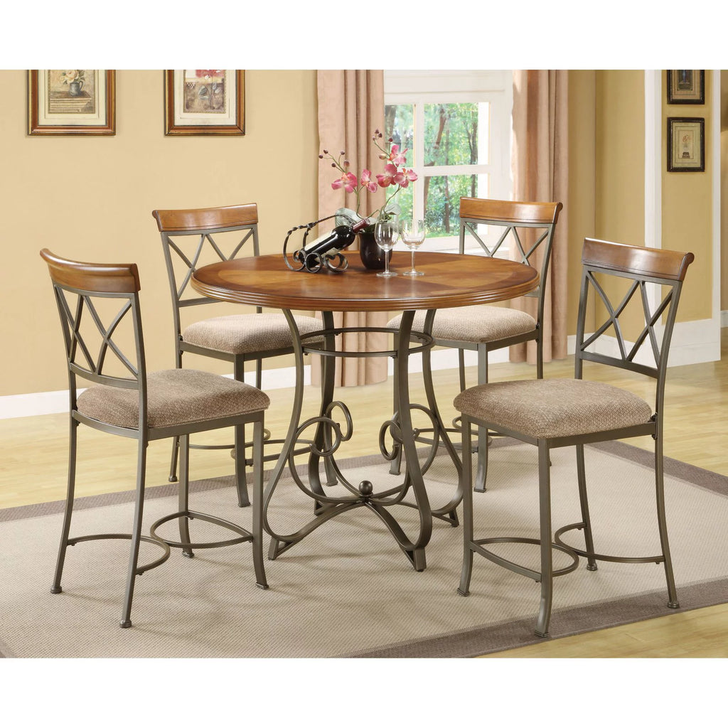 42" Wood and Metal Dining Table D62307