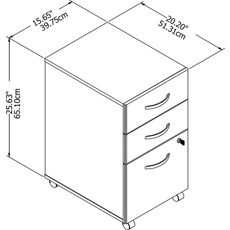 White 3 Drawer Mobile File Cabinet I126