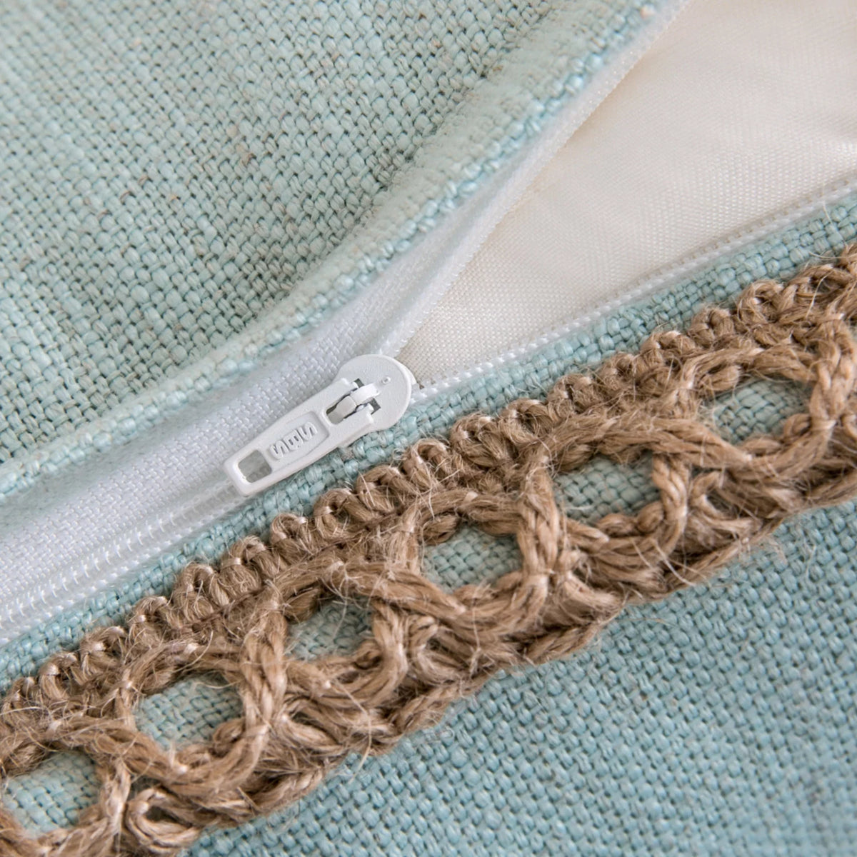 Light Blue Linen Throw Pillow, 18" x 18", 1 Pack X352964