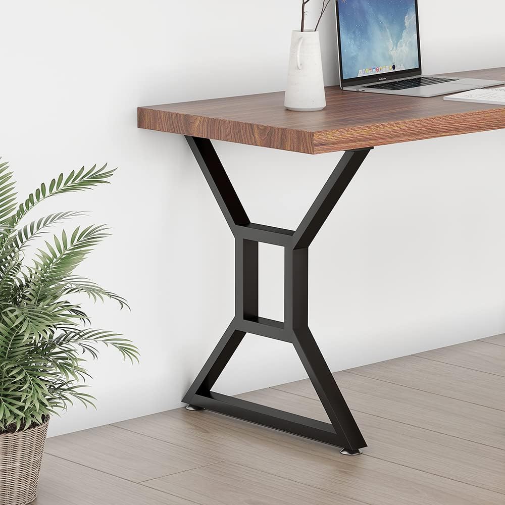 28-inch Metal Table Legs Set of 2 Black Cast Iron Heavy Duty L197289