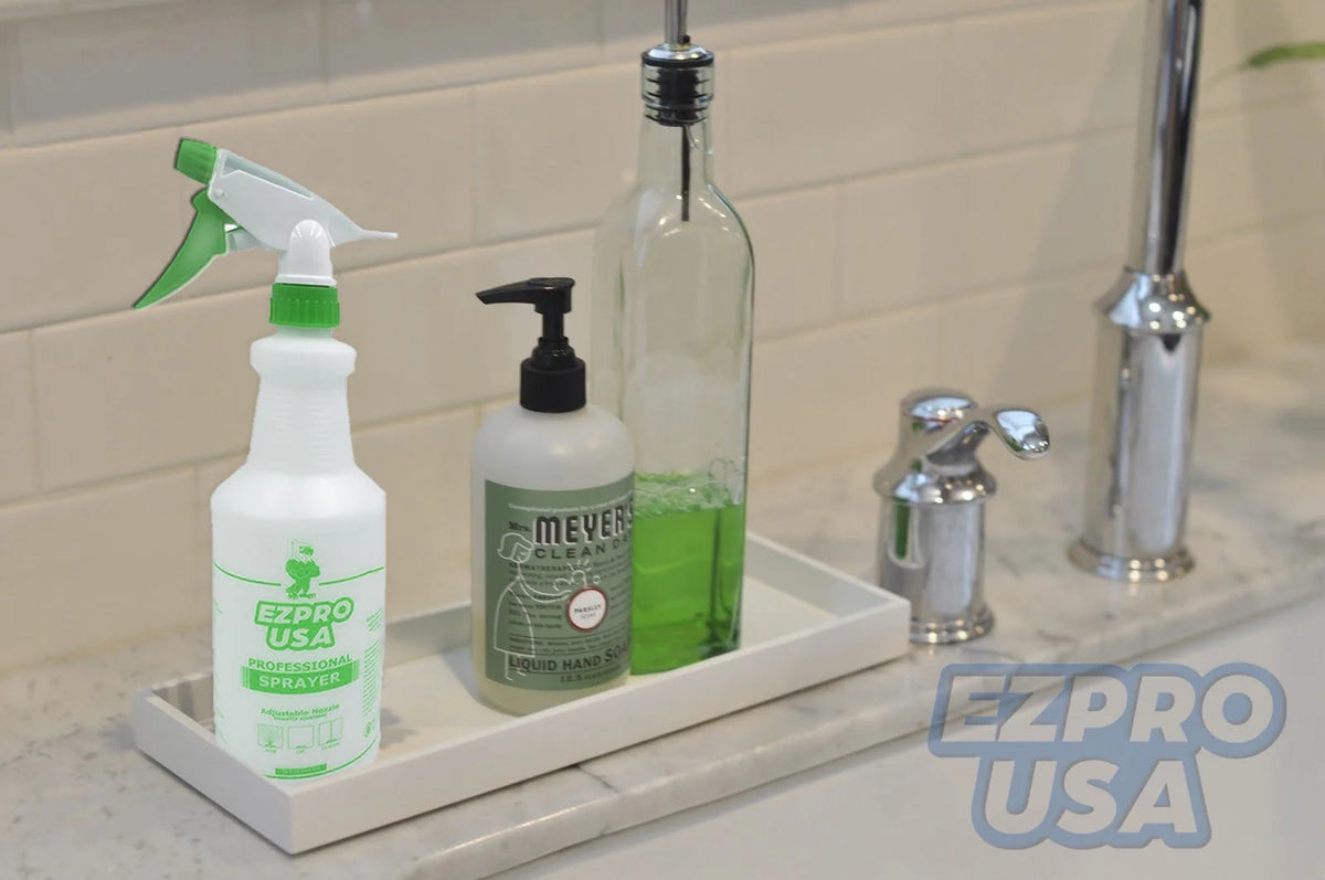 Green 24 oz Empty Plastic Spray Bottle 4 Pack T9379
