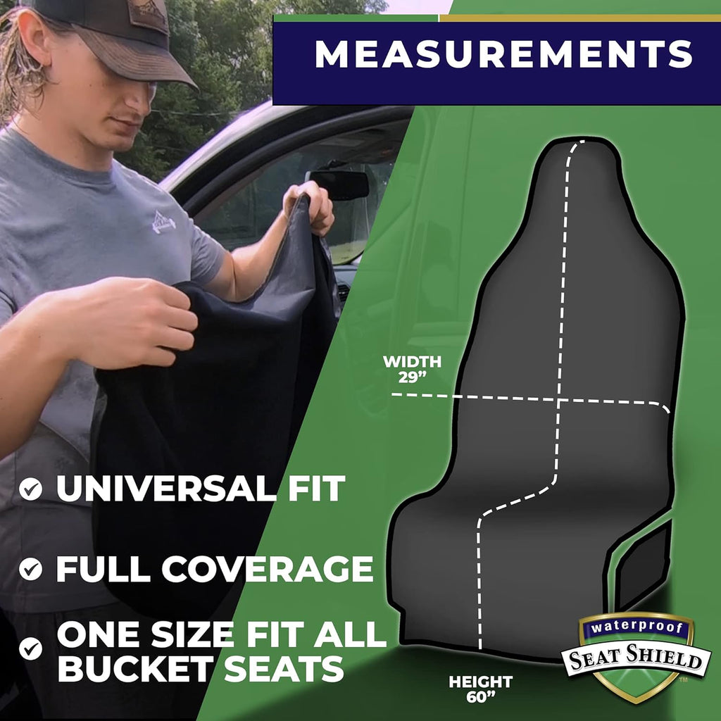Black Non-Slip Removable Car Seat Cover Pack of 2 S531348