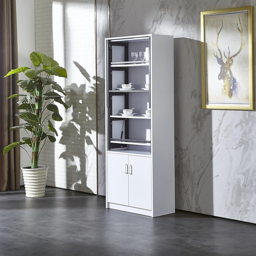 White Wall Mounted Fold Out Desk with Storage Area E116669