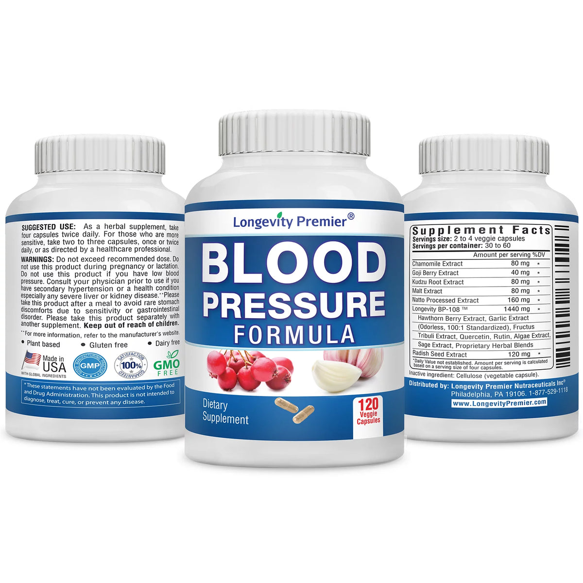 Blood Pressure Supplement 120 Capsules O794326